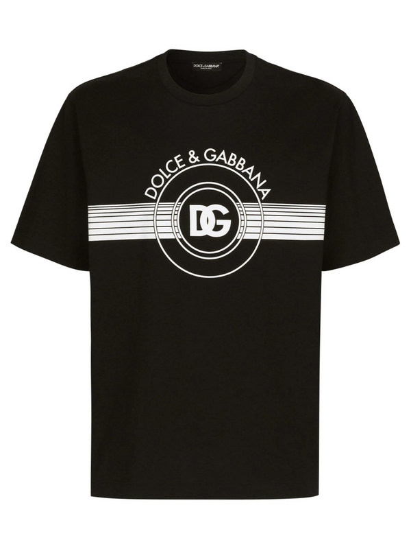 DOLCE & GABBANA INTERLOCK DG LOGO TEE BLACK