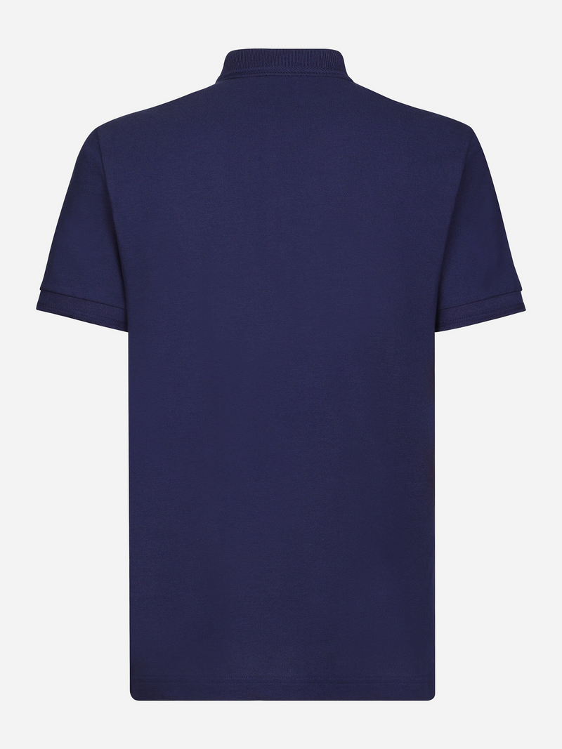 DOLCE & GABBANA BEE CROWN POLO SHIRT NAVY