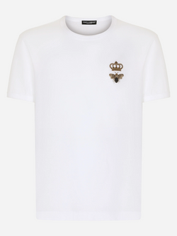DOLCE & GABBANA BEE CROWN TEE WHITE