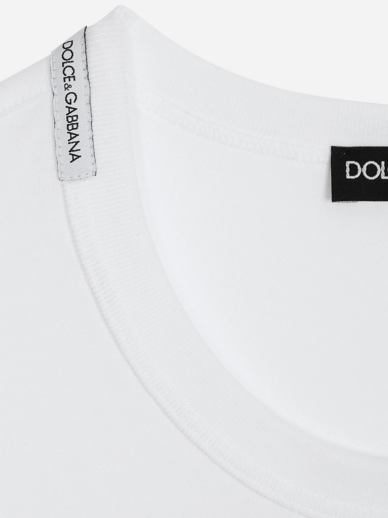 DOLCE & GABBANA BEE CROWN TEE WHITE