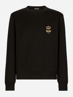 DOLCE & GABBANA BEE CROWN SWEATSHIRT BLACK