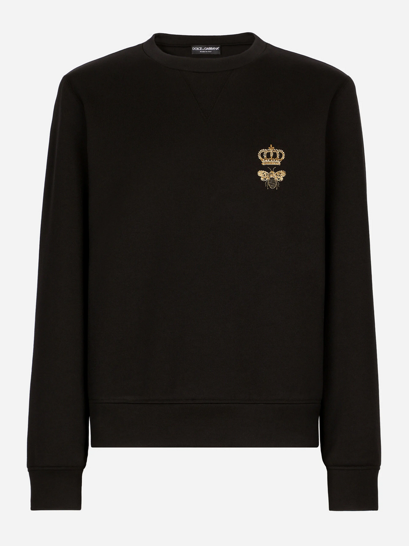 DOLCE & GABBANA BEE CROWN SWEATSHIRT BLACK