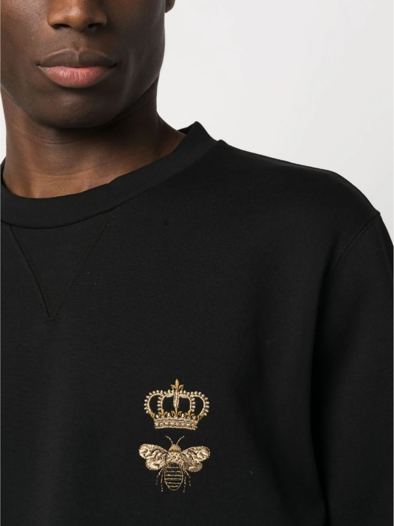 DOLCE & GABBANA BEE CROWN SWEATSHIRT BLACK