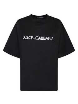 DOLCE & GABBANA SLIM FIT LOGO TEE BLACK