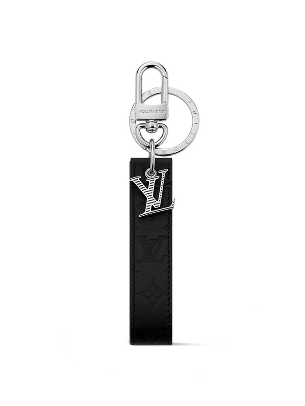 LOUIS VUITTON LV SHADOW DRAGONNE KEY HOLDER & BAG CHARM BLACK