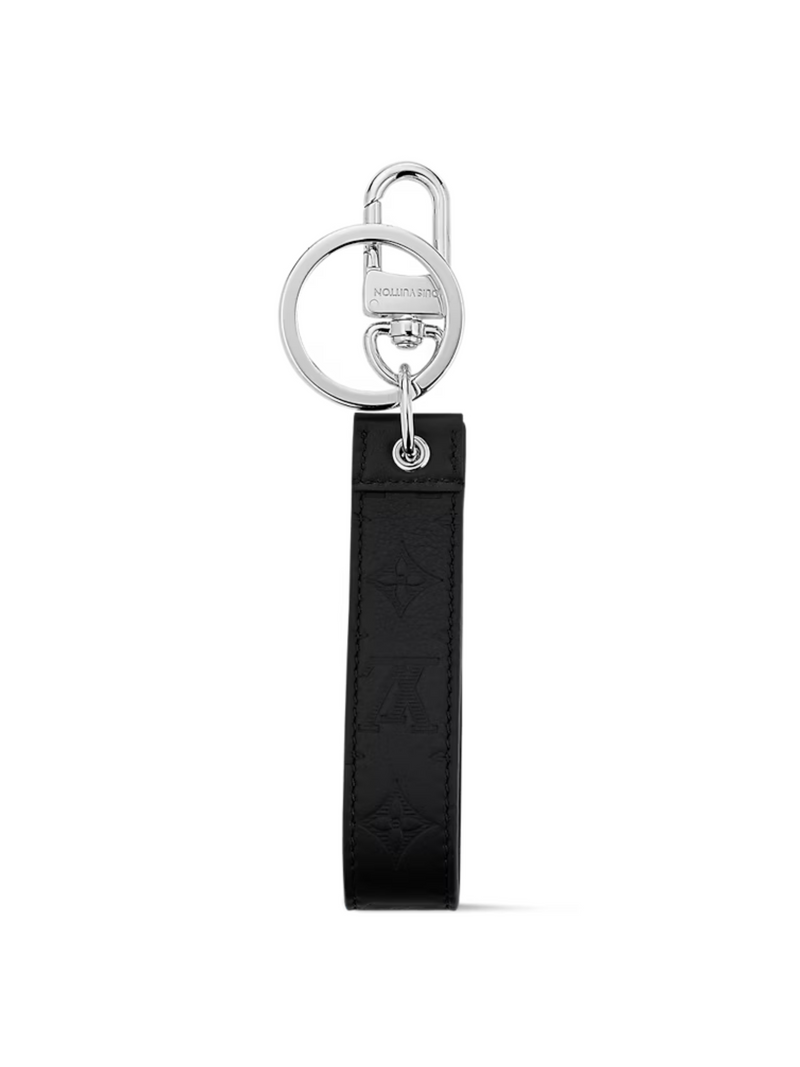 LOUIS VUITTON LV SHADOW DRAGONNE KEY HOLDER & BAG CHARM BLACK