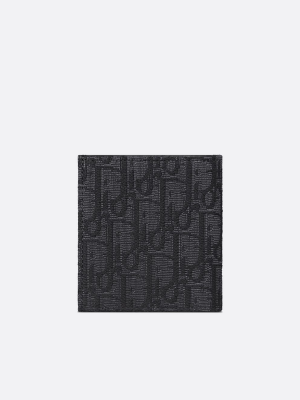 DIOR OBLIQUE VERTICAL BIFOLD WALLET BLACK