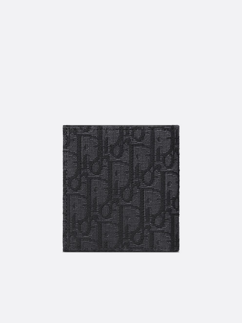 DIOR OBLIQUE VERTICAL BIFOLD WALLET BLACK
