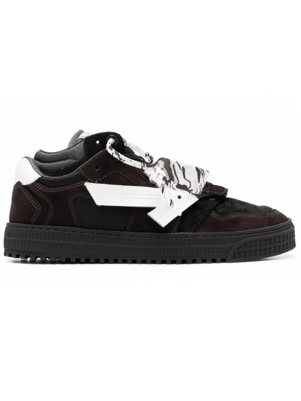 OFF-WHITE FLOATING ARROW SUEDE SNEAKERS BLACK WHITE WOMENS
