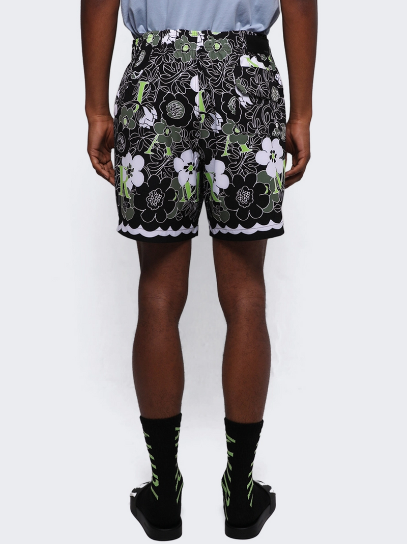 AMIRI FLOWER SWIM SHORTS BLACK GREEN