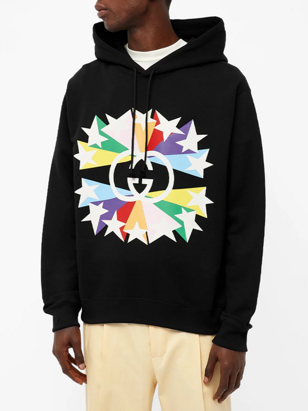 GUCCI STAR INTERLOCK GG HOODIE BLACK