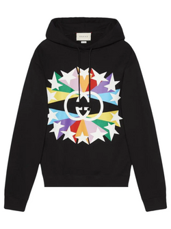 GUCCI STAR INTERLOCK GG HOODIE BLACK