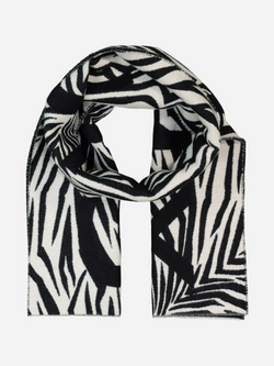 GIVENCHY SCARF ZEBRA PATTERN BLACK WHITE