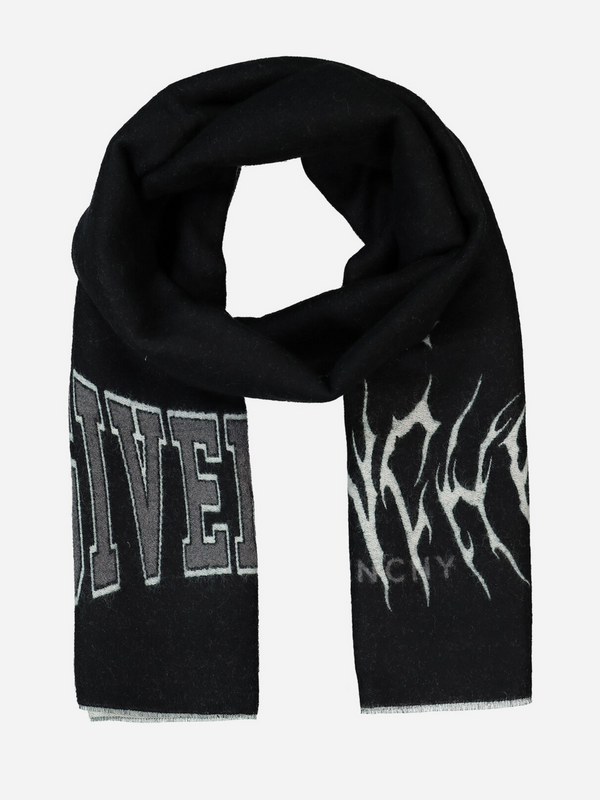 GIVENCHY DOUBLE LOGO SCARF BLACK