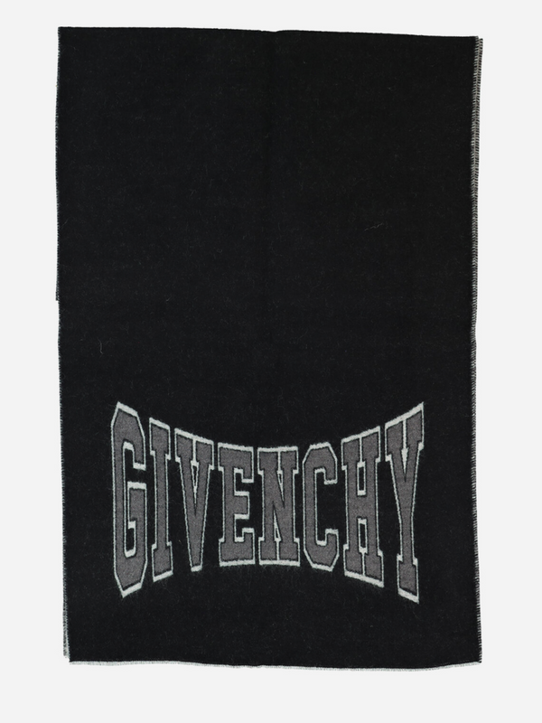 GIVENCHY DOUBLE LOGO SCARF BLACK