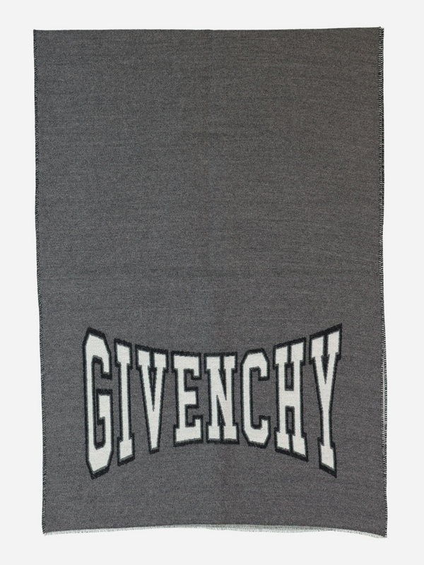 GIVENCHY DOUBLE LOGO SCARF GREY