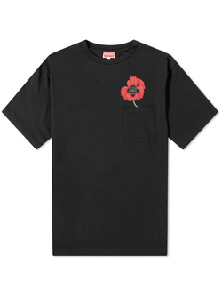 KENZO POPPY POCKET OVERSIZED TEE BLACK