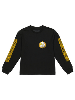 AMIRI KIDS LANDSCAPE FRAME LONG SLEEVE TEE BLACK