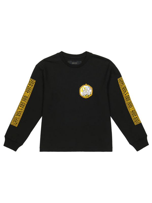 AMIRI KIDS LANDSCAPE FRAME LONG SLEEVE TEE BLACK