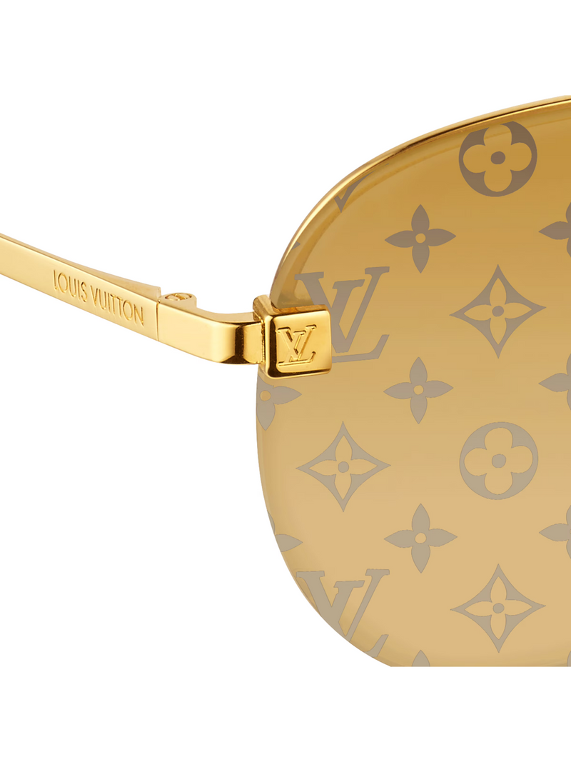 LOUIS VUITTON CLOCKWISE SUNGLASSES GOLD MONOGRAM