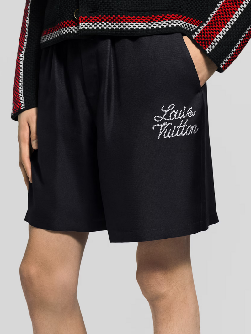LOUIS VUITTON SILK SIGNATURE SHORTS