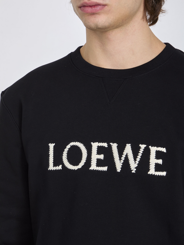 LOEWE EMBROIDERED LOGO SWEATSHIRT BLACK