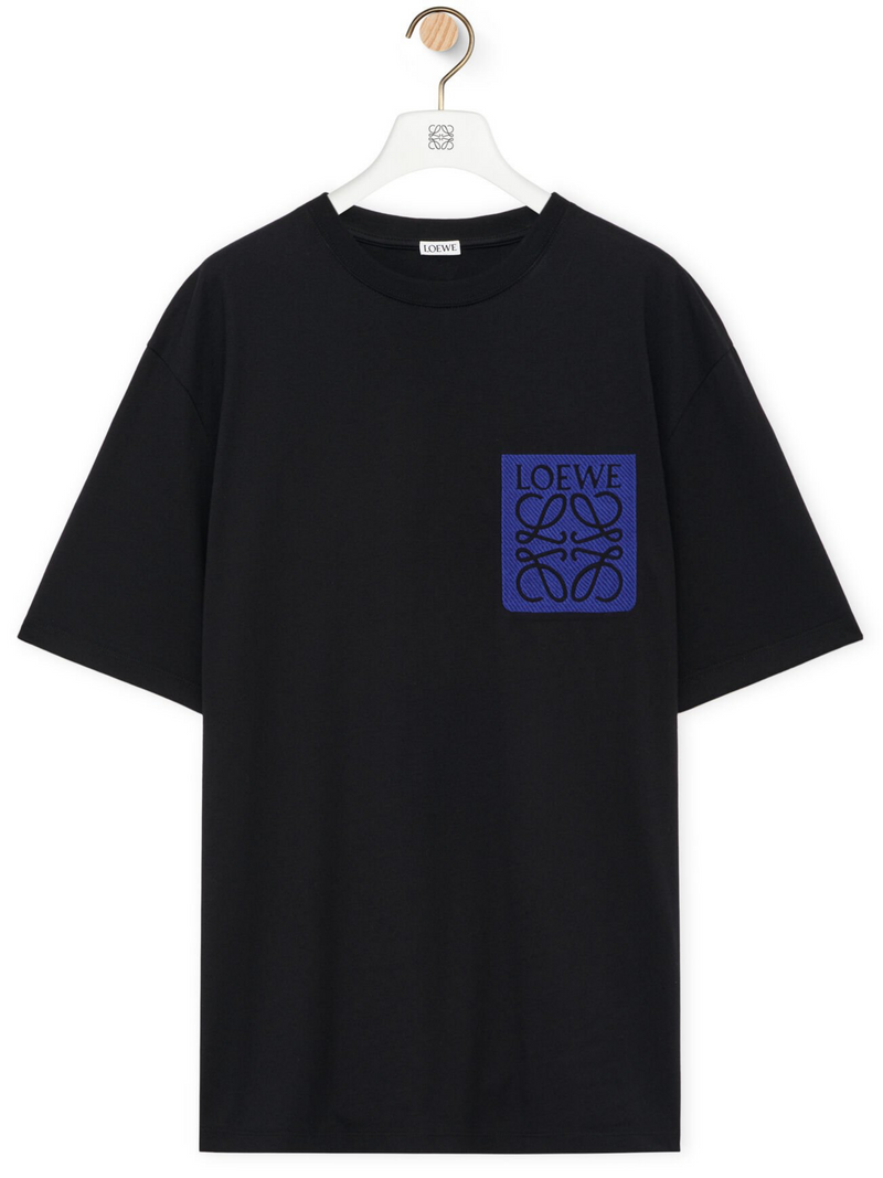 LOEWE ANAGRAM POCKET TEE BLACK BLUE