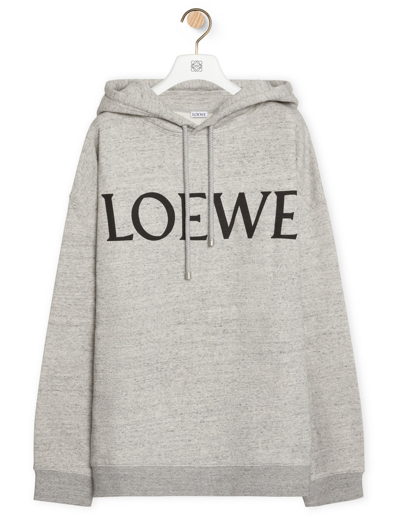 LOEWE CHEST LOGO HOODIE GREY