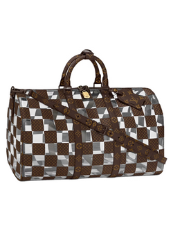 LOUIS VUITTON KEEPALL BANDOULIÈRE 50 MONOGRAM CHESS BROWN/CLEAR