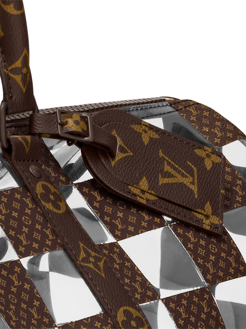 LOUIS VUITTON KEEPALL BANDOULIÈRE 50 MONOGRAM CHESS BROWN/CLEAR