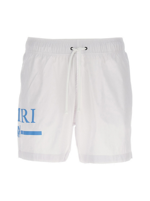AMIRI MA BAR LOGO SWIM SHORTS WHITE