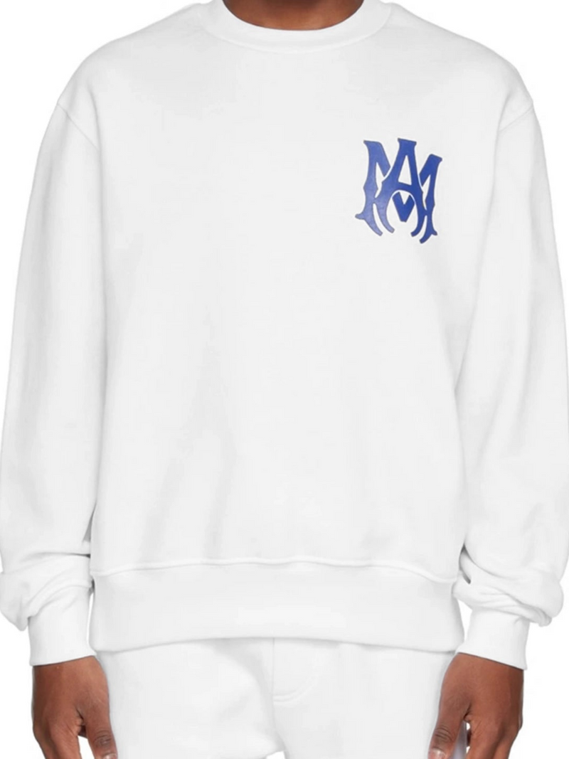 AMIRI KIDS MA LOGO CREWNECK WHITE / BLUE