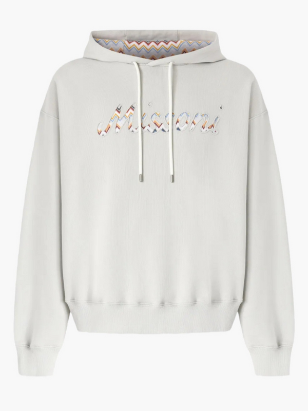 MISSONI ZIG ZAG LOGO HOODIE LIGHT GREY