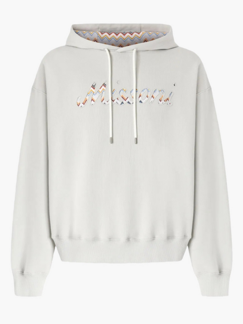 MISSONI ZIG ZAG LOGO HOODIE LIGHT GREY