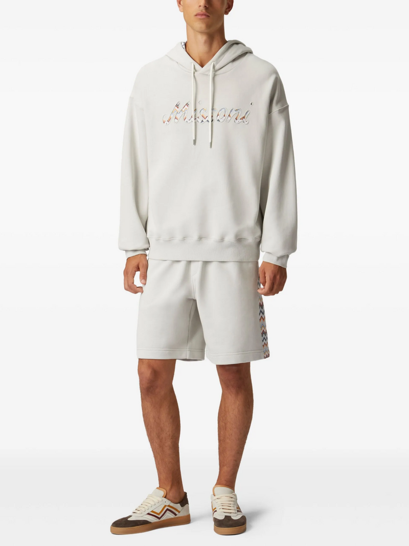 MISSONI ZIG ZAG LOGO HOODIE LIGHT GREY