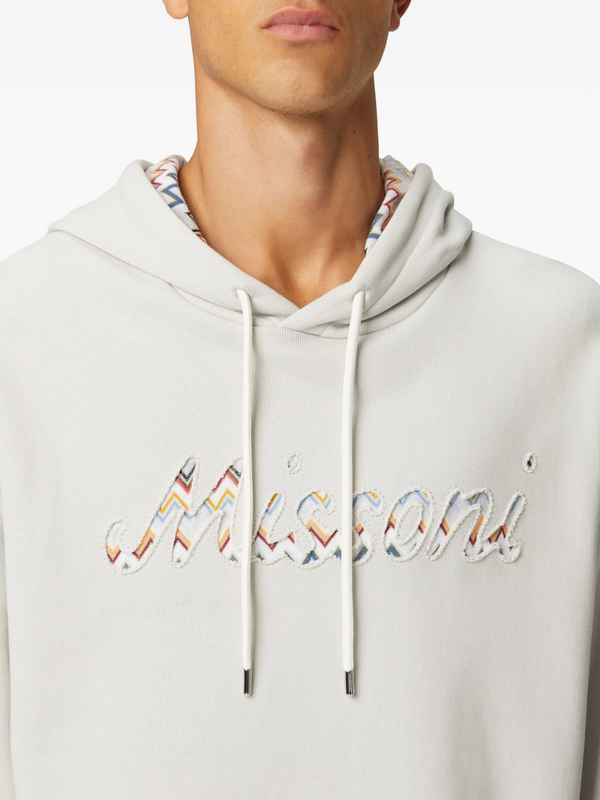 MISSONI ZIG ZAG LOGO HOODIE LIGHT GREY