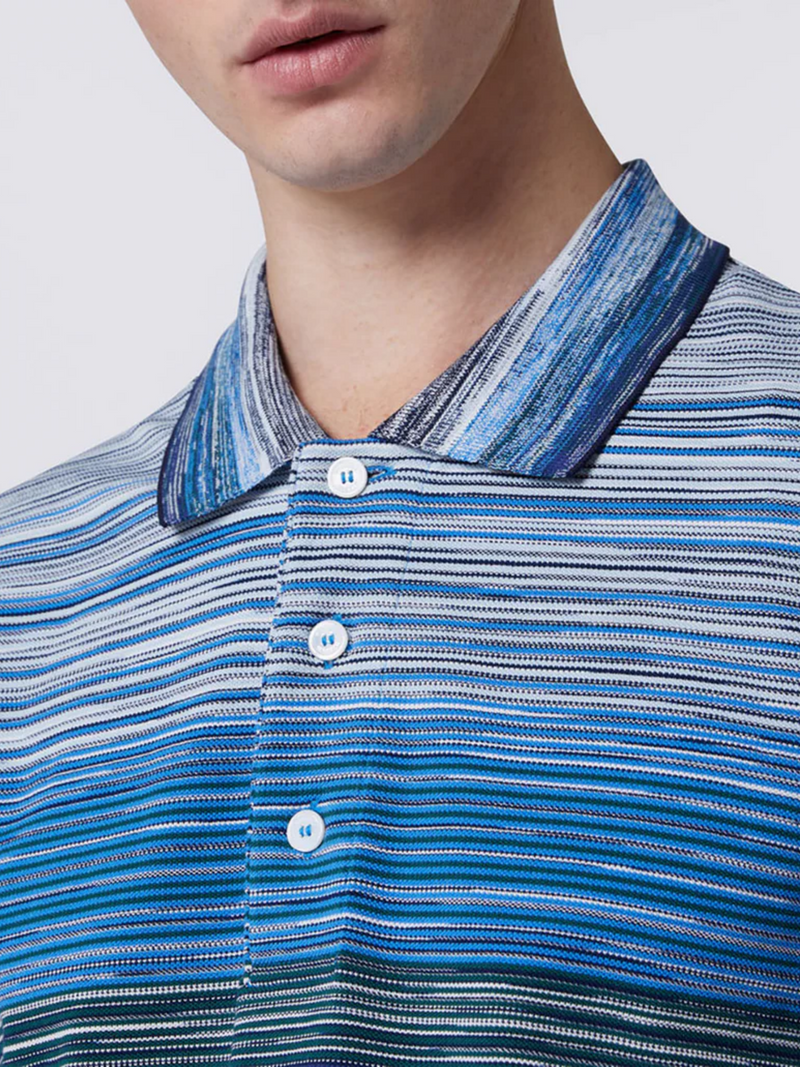 MISSONI SPACE DYE LONG SLEEVE POLO SHIRT