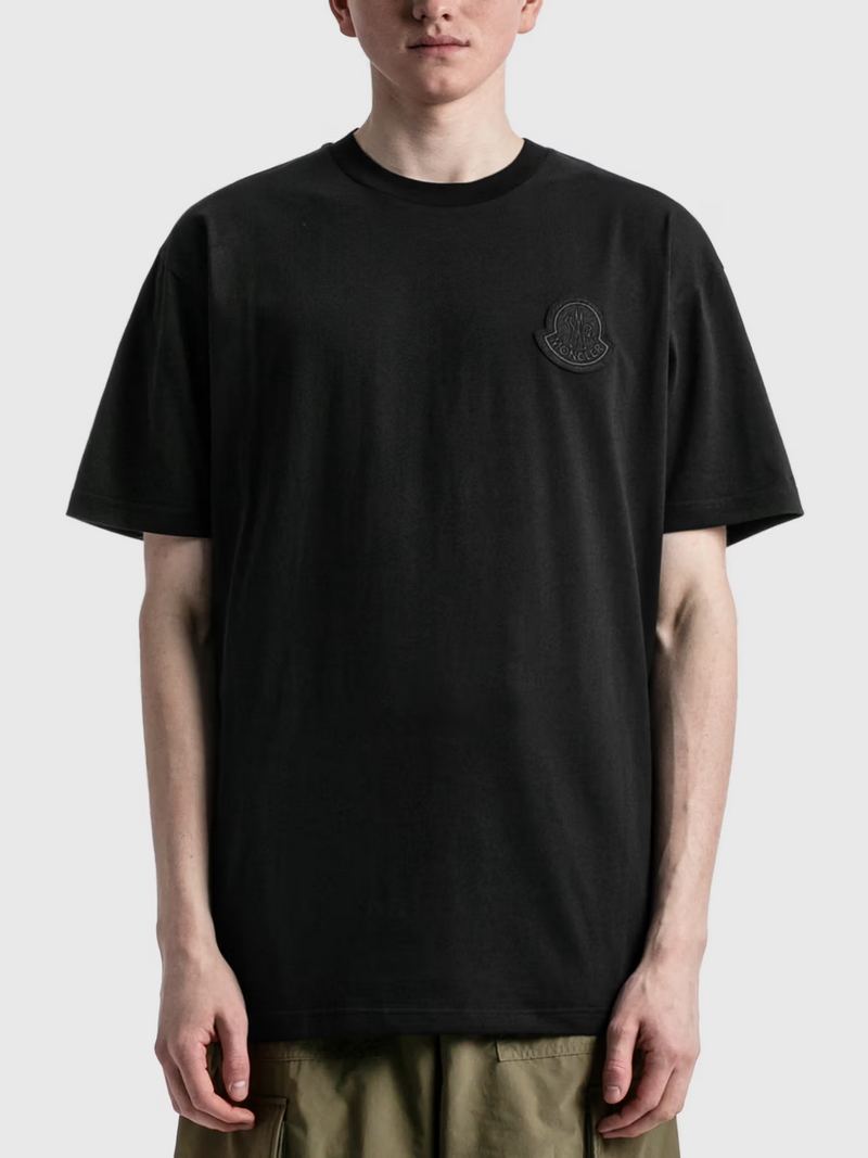 MONCLER GENIUS LOGO PATCH TEE BLACK