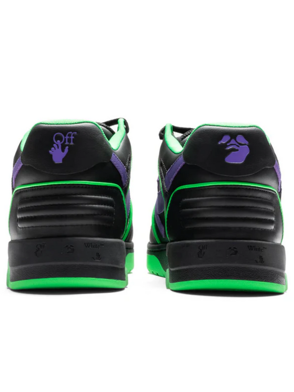 OFF-WHITE OUT OF OFFICE OUTLINED SNEAKERS BLACK GREEN FLUO