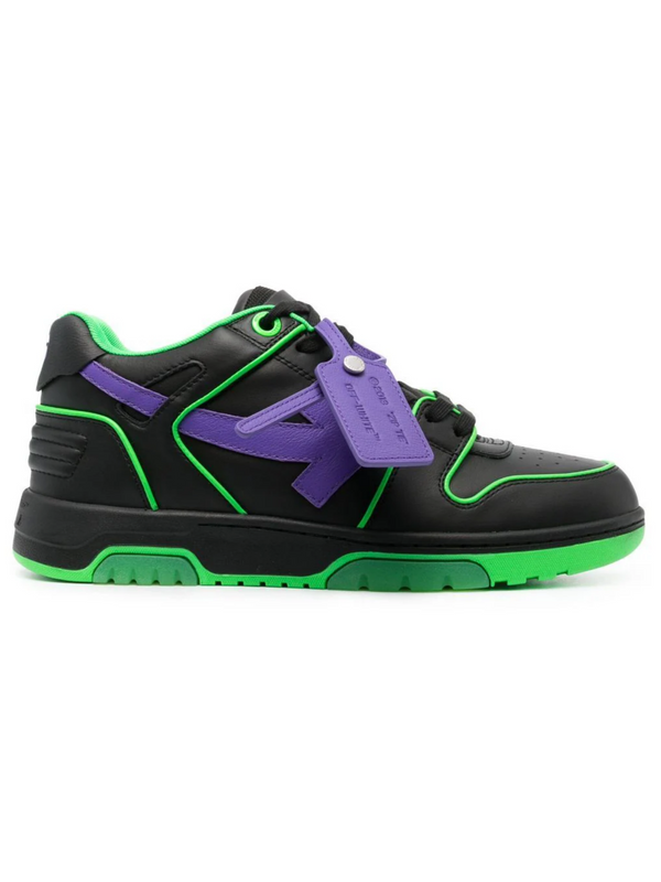 OFF-WHITE OUT OF OFFICE OUTLINED SNEAKERS BLACK GREEN FLUO
