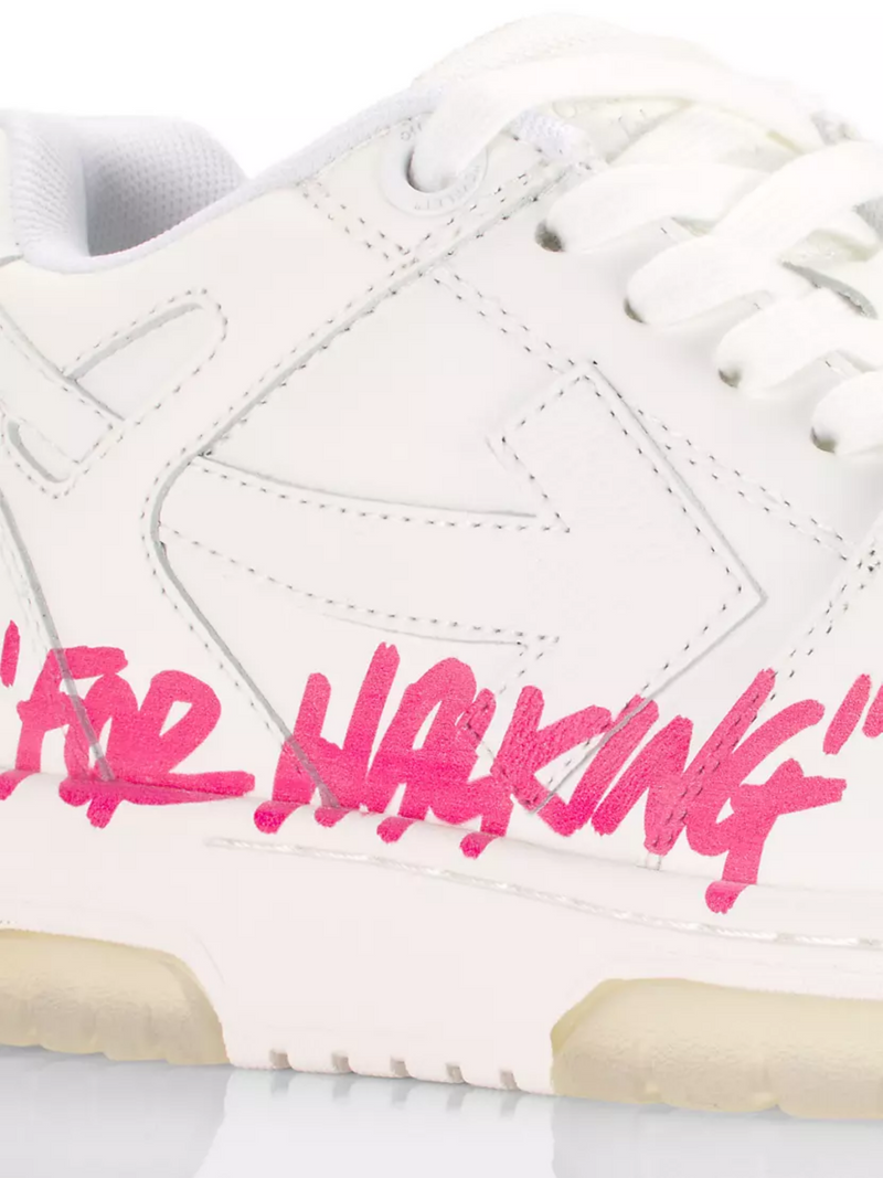 OFF-WHITE OUT OF OFFICE SAKS FOR WALKING SNEAKERS WHITE PINK WOMENS