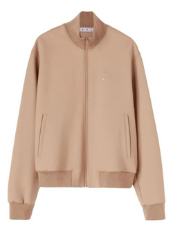 OFF-WHITE QUOTE WOOL SLIM TRACKTOP BEIGE