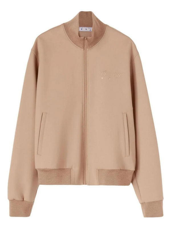 OFF-WHITE QUOTE WOOL SLIM TRACKTOP BEIGE