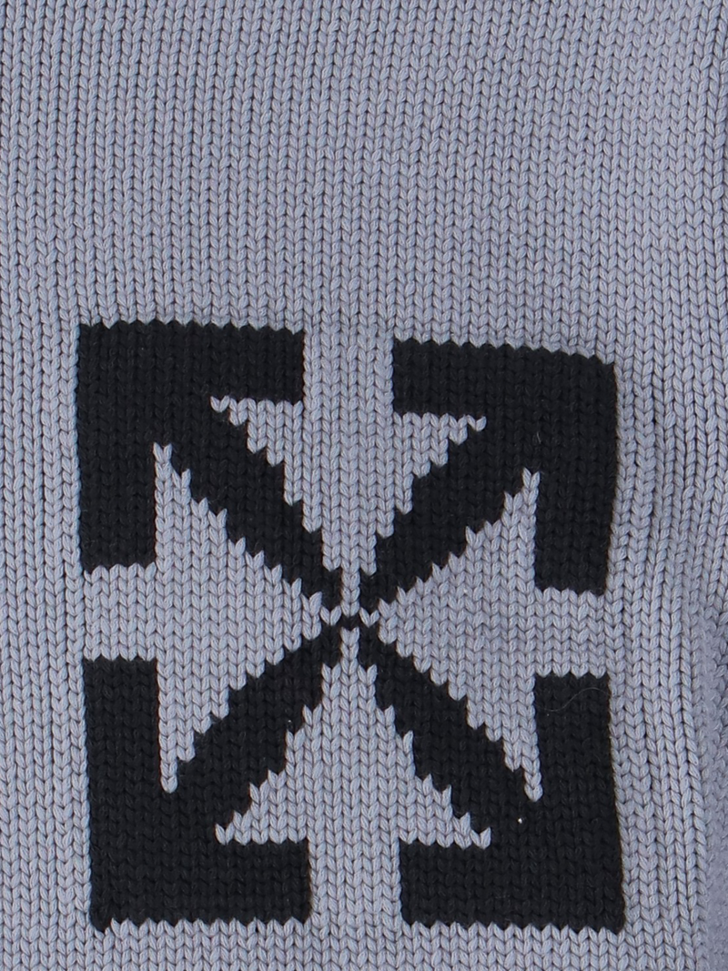 OFF-WHITE SINGLE ARROW KNIT SWEATER GREY