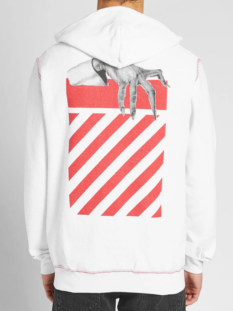 OFF WHITE X UNDERCOVER SKELETON CROSSOVER REVERSIBLE ZIP HOODIE WHITE Notorious Plug