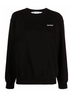 OFF-WHITE DIAG STRIPE CREWNECK SWEATER BLACK