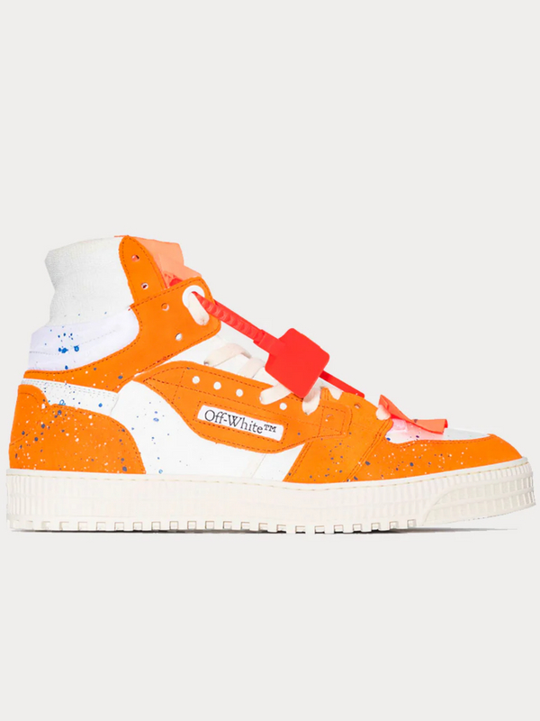 OFF-WHITE X BROWNS 50 OFF-COURT 3.0 HIGH TOP SNEAKERS WHITE ORANGE