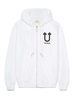 OFF-WHITE X UNDERCOVER SKELETON CROSSOVER REVERSIBLE ZIP HOODIE WHITE