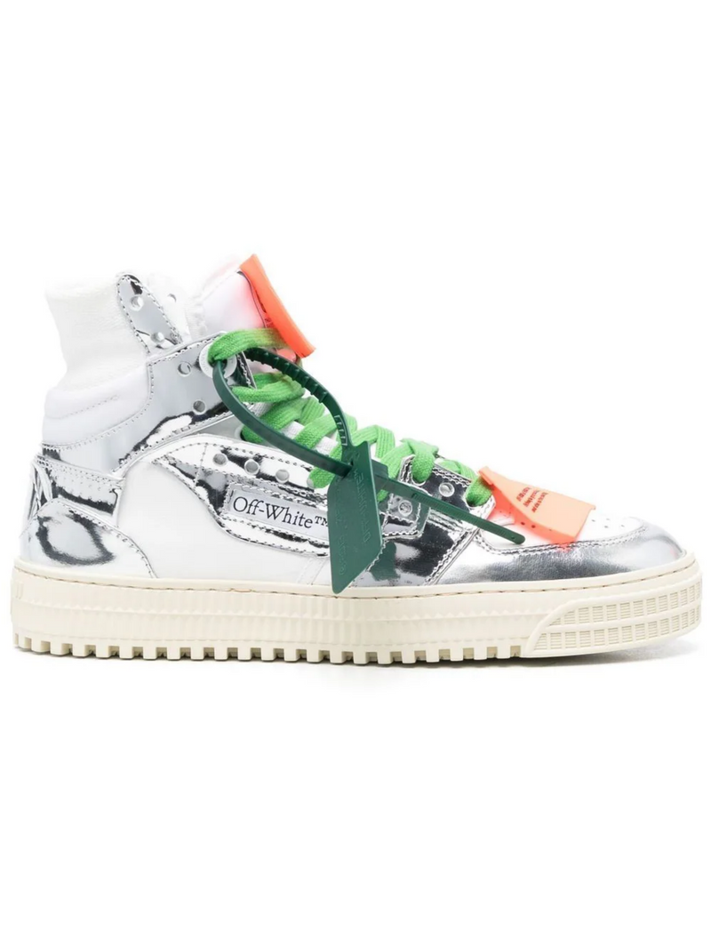 OFF-WHITE OFF-COURT 3.0 HIGH TOP SNEAKERS WHITE SILVER WOMENS