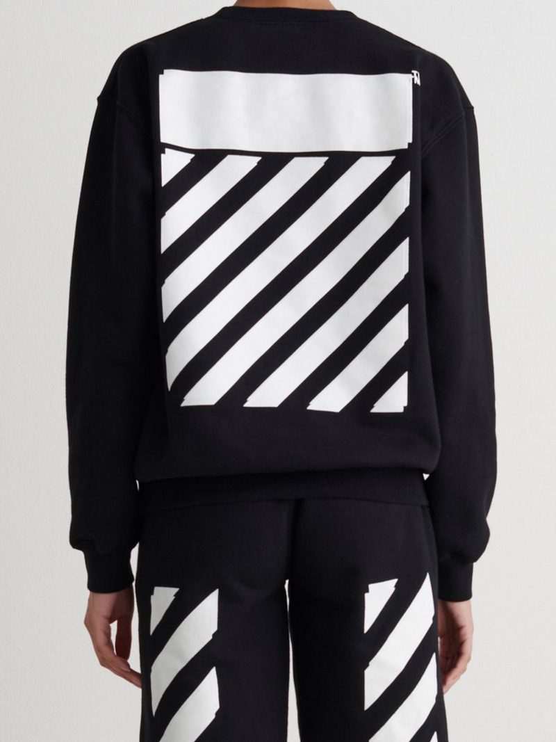 OFF WHITE DIAG STRIPE CREWNECK SWEATER BLACK Notorious Plug